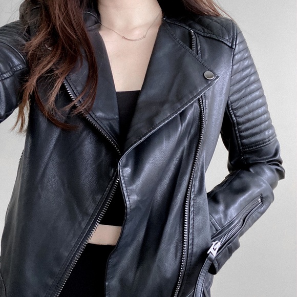 Topshop Leather Jacket - Picture 1 of 8